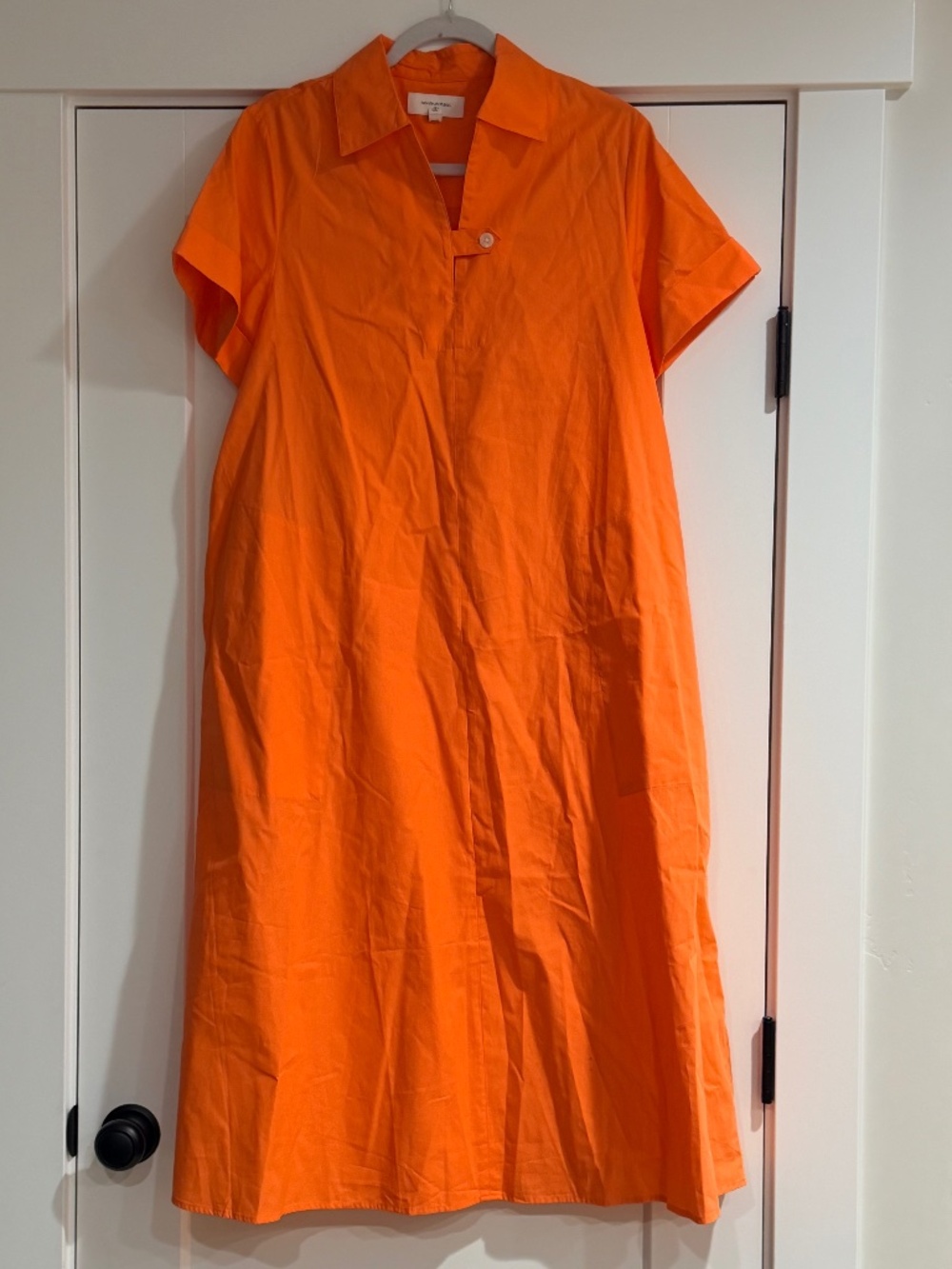 Banana Republic Orange Midi Shirt Dress Women's Size S